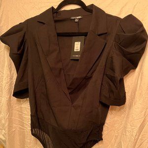 Business Casual Puff Sleeve Bodysuit